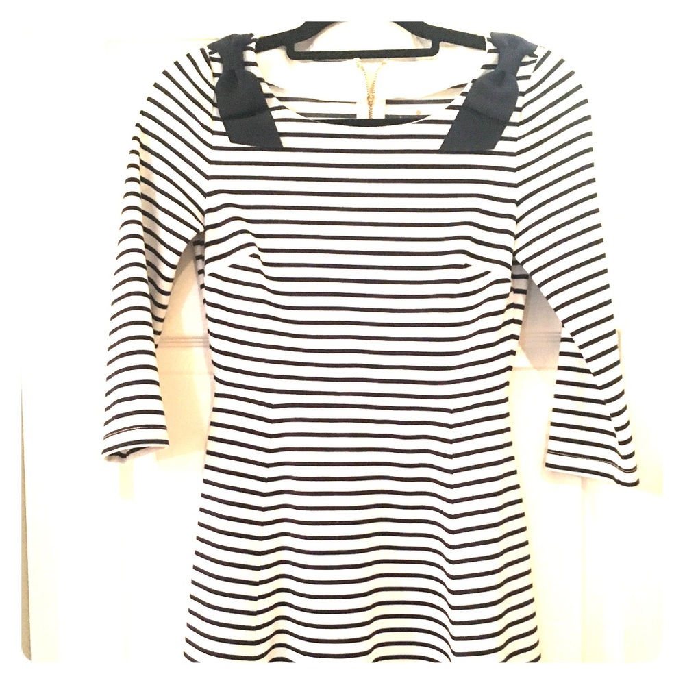 Kate Spade Navy blue and white stripped dress